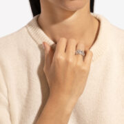 FSJ304 - Bague Rockaway Spinner dia & argent