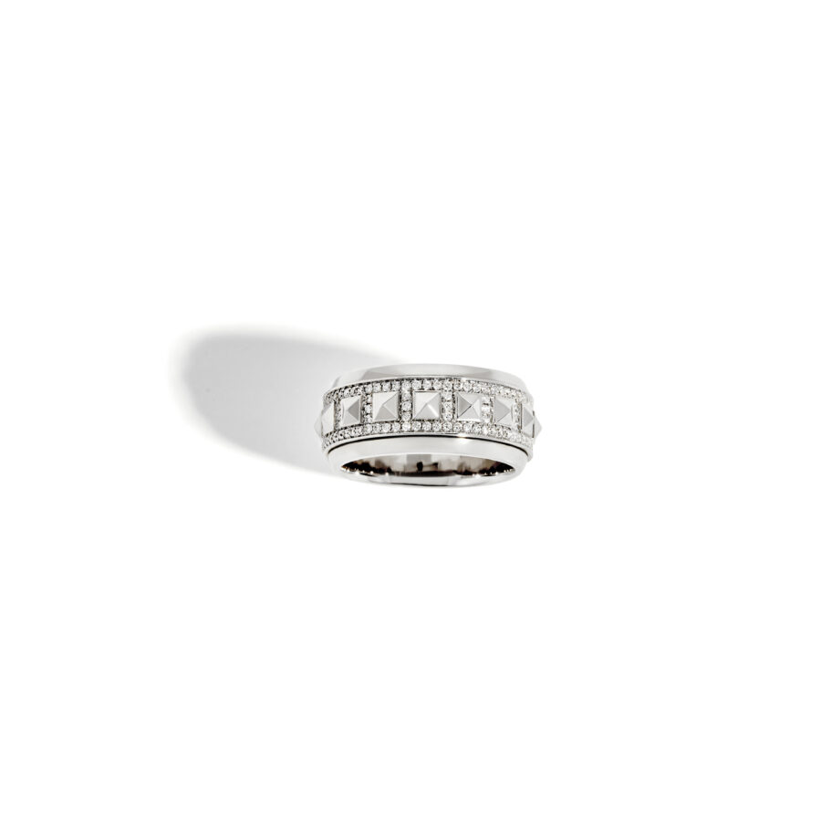 FSJ305-bague-Rockaway-spinner-diamant-argent-vue face-fond-blanc-ombre