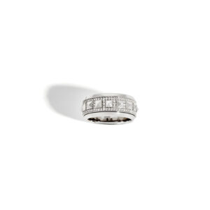 Pierścionek Rockaway Spinner Half Paved & 18k White Gold